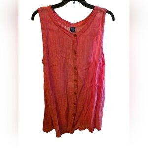 2X Eileen Fisher Vibrant Coral Red Mini Dress/Long Top